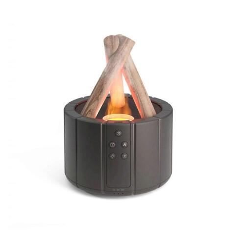 (black) Flame Diffuser Humidifier With Flame Colors, New 2025