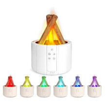 (Withe) Flame Diffuser Humidifier With Flame Colors, New 2025