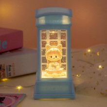(Blue Phone Booth Girl) Wind lantern night light snow wind lantern