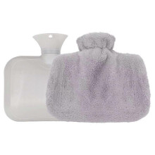 (grey) Hot Water Bottle With Soft Fleece Cover Hand Pocket, 1.5l Hot Water Bag Hand Warmer, Hot/cold Therapy