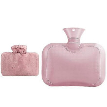 (pink) Hot Water Bottle With Soft Fleece Cover Hand Pocket, 1.5l Hot Water Bag Hand Warmer, Hot/cold Therapy