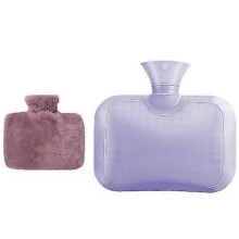(Purple) Hot Water Bottle With Soft Fleece Cover Hand Pocket, 1.5l Hot Water Bag Hand Warmer, Hot/cold Therapy