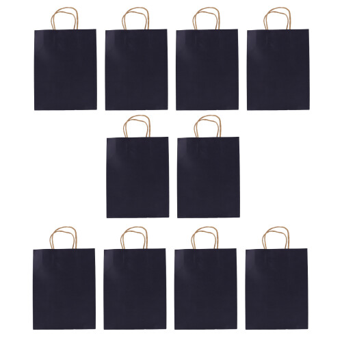 10St Rechteckige Papiertüten Mit Griffen 27X8,3