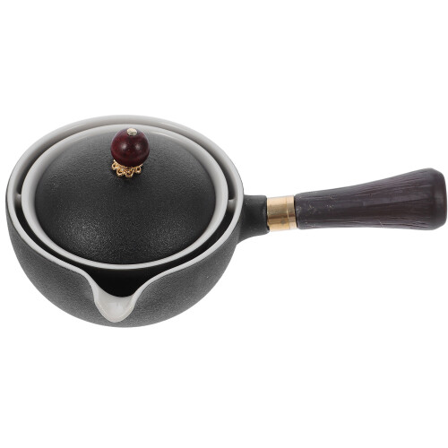 1Pc Ceramic Tea Pot Stainless Steel Filter for Home Use Black