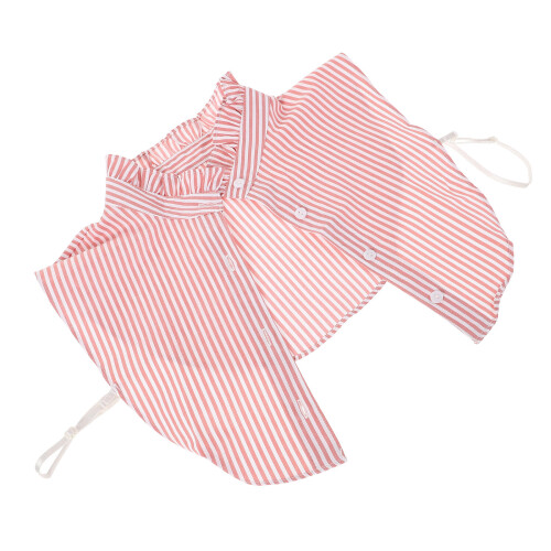 Gestreepte Faux Kraag Dames Van Polyester