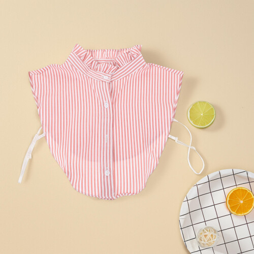 Gestreepte Faux Kraag Dames Van Polyester 2