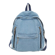 (light blue) Vintage Denims Backpack with Double Straps Convenient Travel Bag Fashion Schoolbag Casual Shoulder Bag Birthday Gift light blue