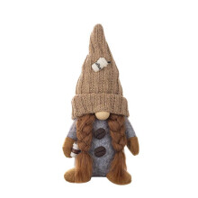 (Yellow womens model) Coffee Gnome Doll Plushs Coffee Dwarfs with Knitted Hat Doll Coffee Doll Figure Perfect for Coffee Enthusiasts Toy