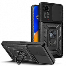 (Redmi Note 11 Pro 5G, black) Magnetic Slide Camera Lens Protector Case for Redmi Note 11 Pro 5G/11/11S with Armor Back Cover