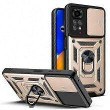 (Redmi Note 11 Pro 5G, gold) Magnetic Slide Camera Lens Protector Case for Redmi Note 11 Pro 5G/11/11S with Armor Back Cover