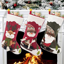 (snowman) Christmas Socks With Santa Snowman Elk Design Holiday Gift For Family Friends Festive Party Decorations