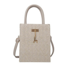 (White) Women Small Handbag Ladies Top Handle Messenger Bag Summer-Beach Bag Fashion Straw Shoulder Bag Female Crossbody Bag Ins White