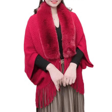 (Red) Warm Cloak Coat Fashionable Black Shawl Adjustable Waist Belt Cloak Outdoor Capes for Outdoor Activity White