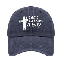 (male, Dark blue) I Can't But I Know A Guy Christian Cross Hat for Mens Vintage Dad Hat Womens 2025