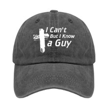(male, Black) I Can't But I Know A Guy Christian Cross Hat for Mens Vintage Dad Hat Womens 2025