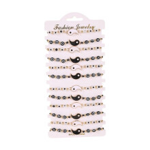 (BZ2054) Set of 12 Unique Handmade Bracelet Soft Bracelet Fashion Wristband Woven Bracelet Alloy Texture for Various Occasions