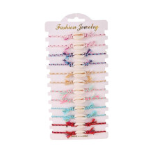 (BZ2063) Set of 12 Unique Handmade Bracelet Soft Bracelet Fashion Wristband Woven Bracelet Alloy Texture for Various Occasions