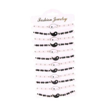 (BZ2057) Set of 12 Unique Handmade Bracelet Soft Bracelet Fashion Wristband Woven Bracelet Alloy Texture for Various Occasions