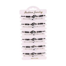 (BZ2055) Set of 12 Unique Handmade Bracelet Soft Bracelet Fashion Wristband Woven Bracelet Alloy Texture for Various Occasions