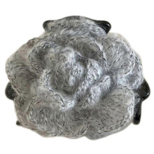 (Light Grey) Elegant Mohair Rose Flower Hair Claw Clip Soft Touch French Ponytail Holder Hair Accessory for Women Hairstyles Red