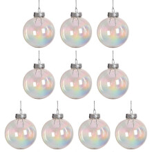 (8cm) New Christmas Decorative Plastic Ball Pet High Transparent Hollow Colorful Ball Christmas Tree Pendant Decorative Balls
