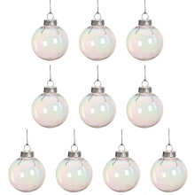 (6cm) New Christmas Decorative Plastic Ball Pet High Transparent Hollow Colorful Ball Christmas Tree Pendant Decorative Balls