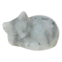 (Labradorite) Natural Crystal Sleep Cats Carving Crystals Sleep Cats Statue Handcrafts Stone Art Figurine for Home Decors Gift