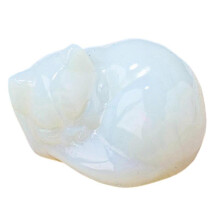 (albumin) Natural Crystal Sleep Cats Carving Crystals Sleep Cats Statue Handcrafts Stone Art Figurine for Home Decors Gift