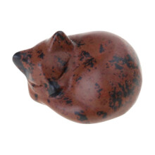 (red obsidian) Natural Crystal Sleep Cats Carving Crystals Sleep Cats Statue Handcrafts Stone Art Figurine for Home Decors Gift