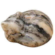 (leopard stone) Natural Crystal Sleep Cats Carving Crystals Sleep Cats Statue Handcrafts Stone Art Figurine for Home Decors Gift