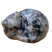 (black flash) Natural Crystal Sleep Cats Carving Crystals Sleep Cats Statue Handcrafts Stone Art Figurine for Home Decors Gift