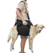 (Black, XXL(100*40CM)) Dog Carry Sling, Emergency Backpack Pet Legs Support Rehabilitation Dog Lift Harness For Nail Trimming, Dog Carrier -CHAN