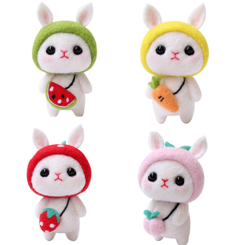 4 Sets Mini Rabbit Joy Wollfilz Materialpaket Für Den Haushalt