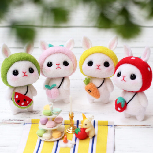 4 Sets Mini Rabbit Joy Wollfilz Materialpaket Für Den Haushalt 1