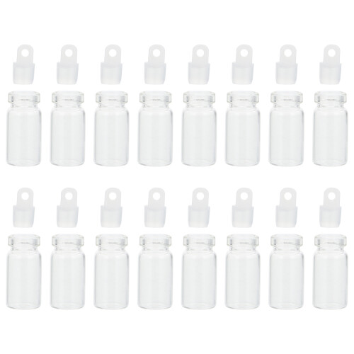 30 Stk Mini Transparente Glasflaschen Leer Mit Verschlüssen