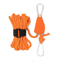 (Large Size, Orange) Portable Adjustable Fix Camping Rope Wear-resistance Camping Pulleys Adjuster for Outdoor