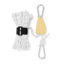 (Large Size, White) Portable Adjustable Fix Camping Rope Wear-resistance Camping Pulleys Adjuster for Outdoor