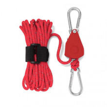 (Small Size, Red) Portable Adjustable Fix Camping Rope Wear-resistance Camping Pulleys Adjuster for Outdoor