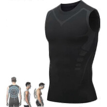 (L,BLACK A)Menionic Tourmaline Posture Corrector Vest, Menionic Tourmaline Posturecorrector Vest,posture Correc