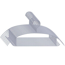 (Gray) Heavy Duty Non-Slip Plastic Hangers - 10 Pack Space Saving Coat Hangers for Closet Organization & Maximum Durability