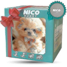 (White)Nico Interactive Robot Puppy, Realistic Robotic Plush Toy Dog