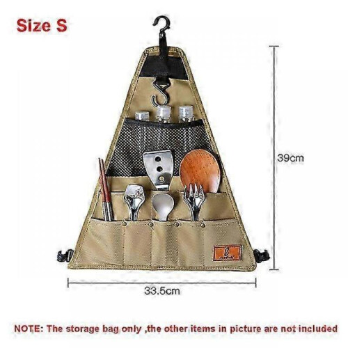 (Size S) Outdoor Cookware Hanging Rack with Under Net Bag Hanging Organizer ...