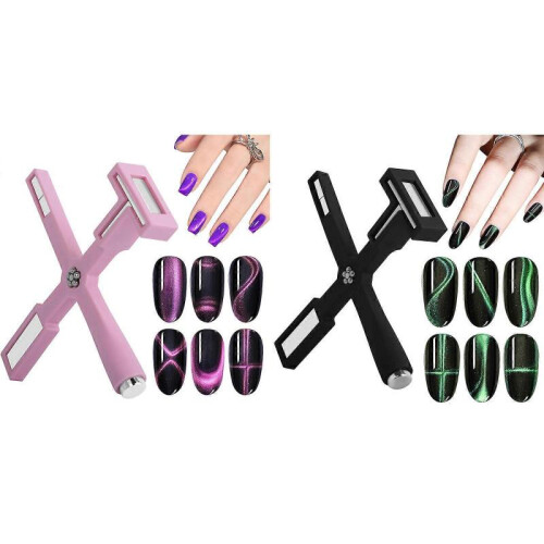 (pink) Multi-functional Cat Eye Magnet Stone 5-in-1 Pattern Magnet Stone Magnetic Pen 2