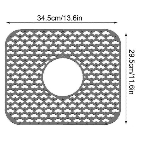 (2,grey)2PCS Silicone Sink Protector - Heat Resistant Kitchen Gadgets for Drain, Folding & Non-Slip 1