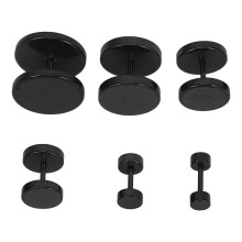 6 Paar Herren Stecker Schwarze Ohrplugs Größenmessgerät