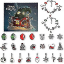 (Christmas A)Christmas Alloy Blind Box Advent Calendar with Bracelet and Ornament Collection