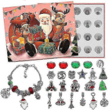 (Christmas C)Christmas Alloy Blind Box Advent Calendar with Bracelet and Ornament Collection