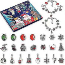 (Christmas B)Christmas Alloy Blind Box Advent Calendar with Bracelet and Ornament Collection