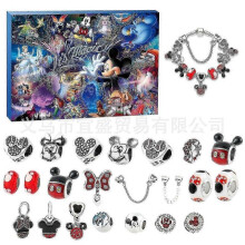 (Mickey Mouse A)Christmas Alloy Blind Box Advent Calendar with Bracelet and Ornament Collection