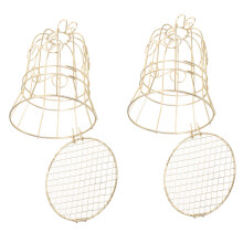 2St Parrot Feeder Eisenkäfigform Futterbehälter Für Vogelhalter
